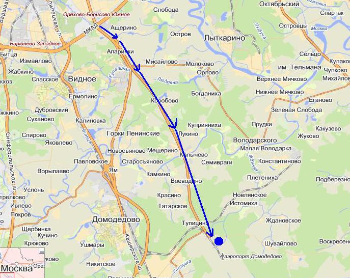 Схема на трафик на летище Домодедово