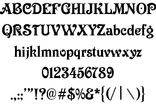 Variazioni di un font decorativo