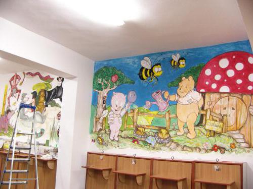 интересни рисунки по стените в детската градина