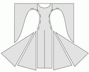 Obleka-steznik z puhasto krilo