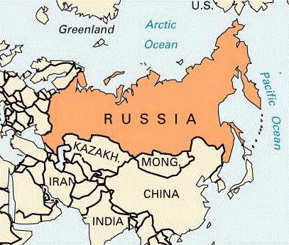 geografické umístění Ruska