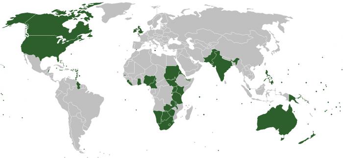 Elenco dei paesi di lingua inglese