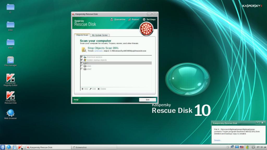 Antivirus Kaspersky Rescue Disk.  T