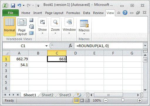 funkce zaokrouhlení Excel