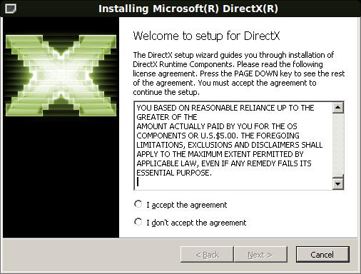 Installa DirectX