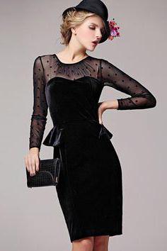 црна велур хаљина фотографија