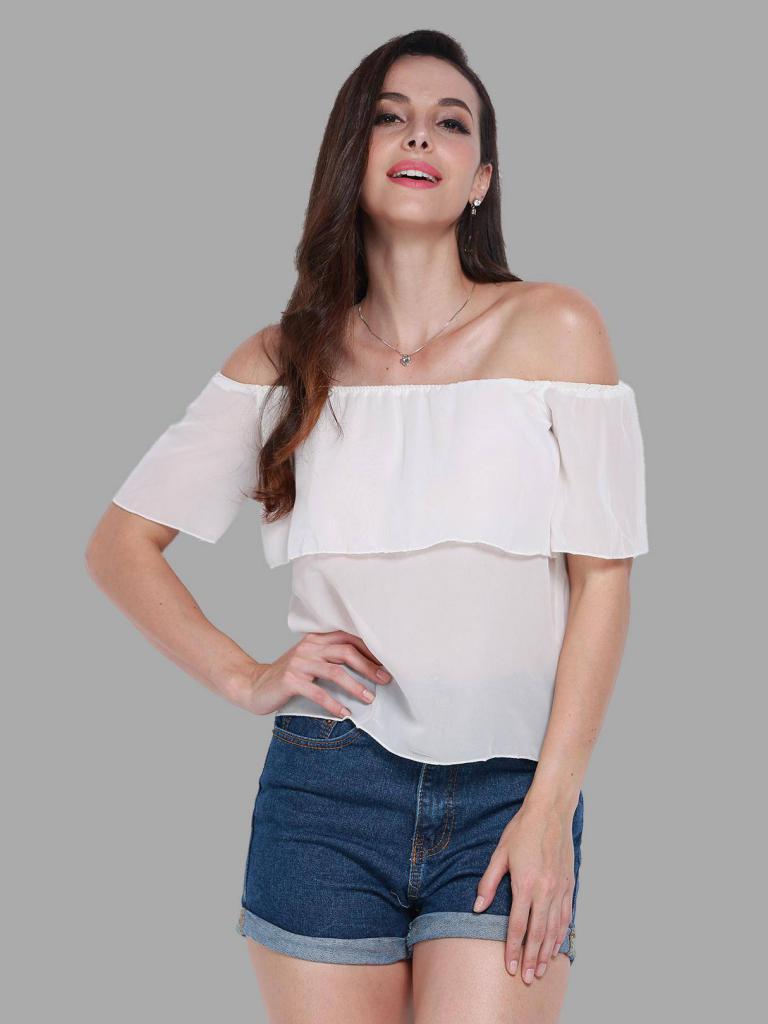 blusa a spalle nude