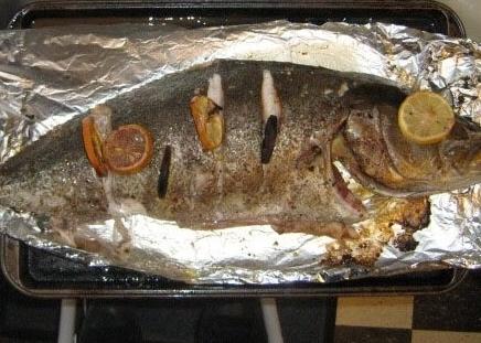 ribe v receptu pečice