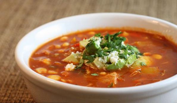 Супа с копърка в рецепта от доматен сос