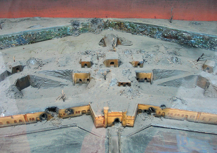 Diorama utrdba številka 5 po napadu