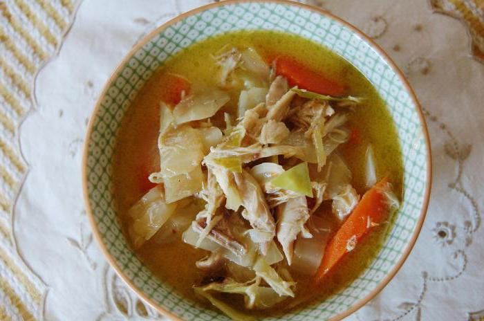 Cuocere la zuppa con cavolo fresco e pollo