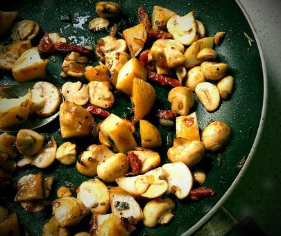 houby a brambory smažený recept