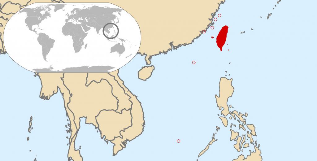 Тајван на мапи