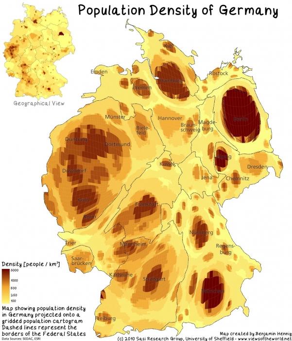 Německá hustota obyvatelstva