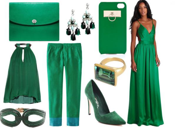 Zelena barva s kombinacijo barve