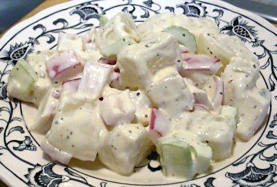 zelený ředkvičkový salát recept