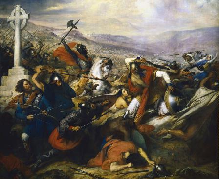 Battaglia di Poitiers Carl Martel con gli arabi
