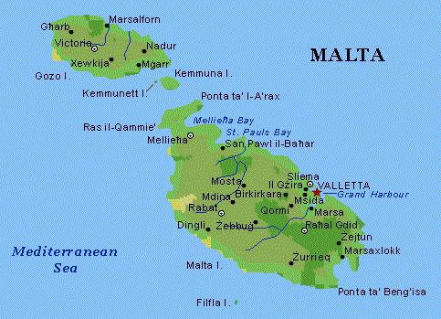 Zemljevid Malta