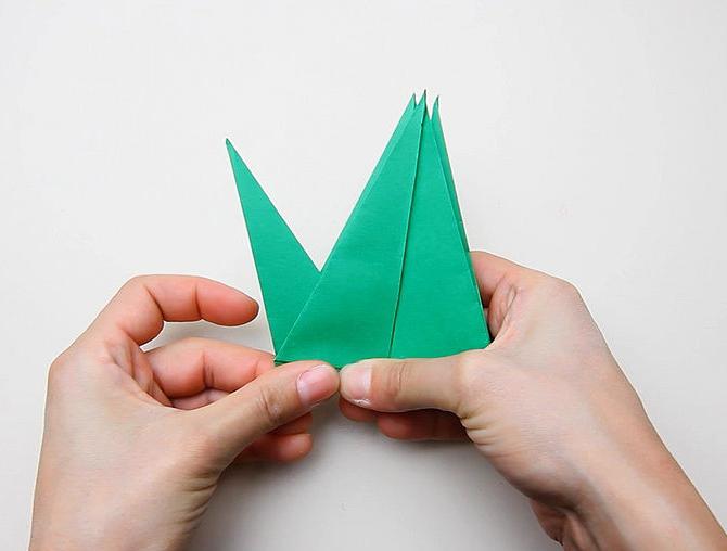 схема оригами птица