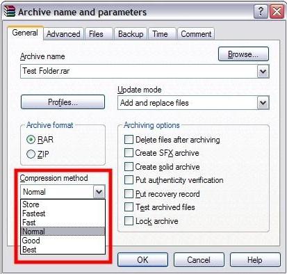 kako arhivirati datoteke