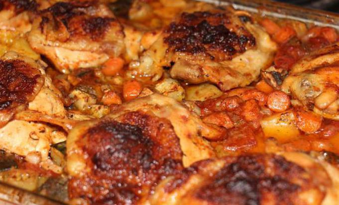 pollo al forno con patate e verdure