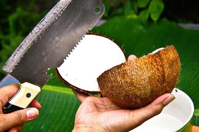 jak przełamać kokos bez młotka