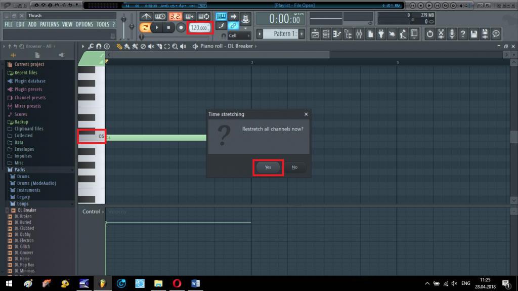 Změňte tempo minus ve FL Studio
