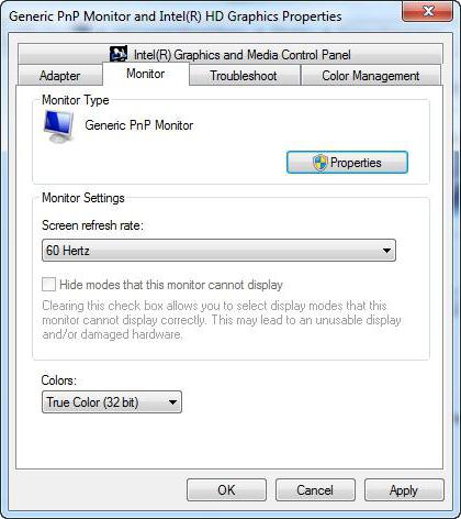 настройка на разделителната способност на екрана в Windows 7 инструкция