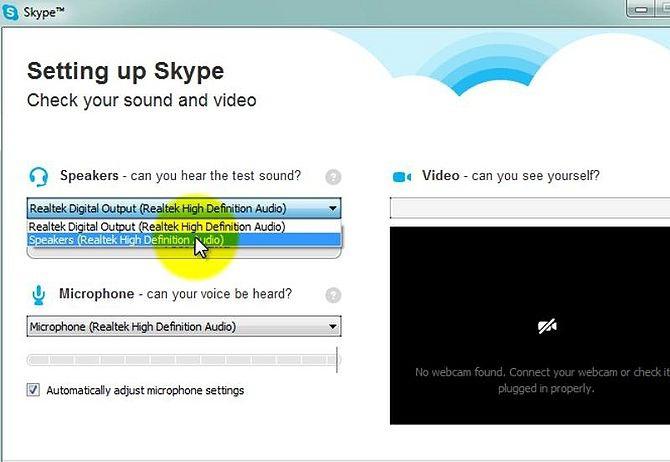 Configurazione Skype