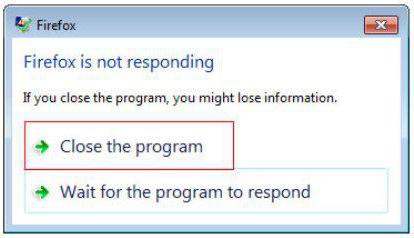 програм не одговара како да затвори обешени програм
