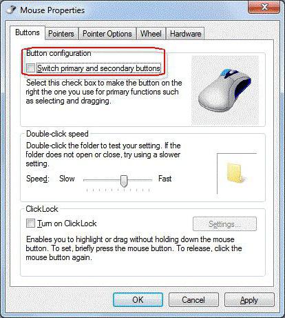 come configurare il mouse sul computer Windows 7