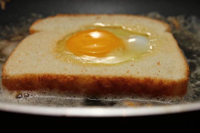 бъркани яйца в хляб