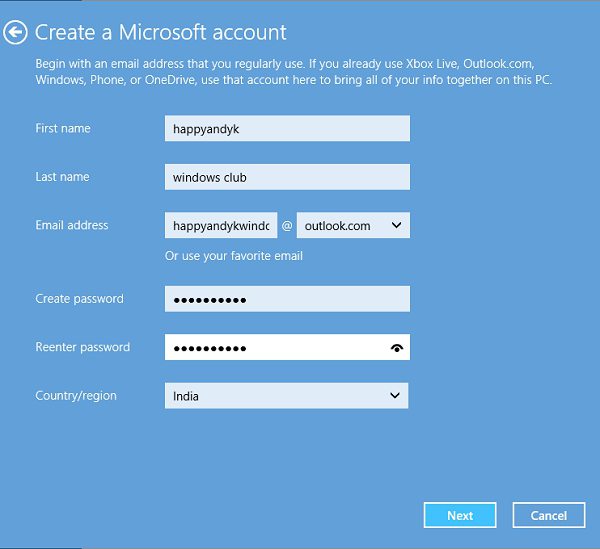 come creare un account Microsoft