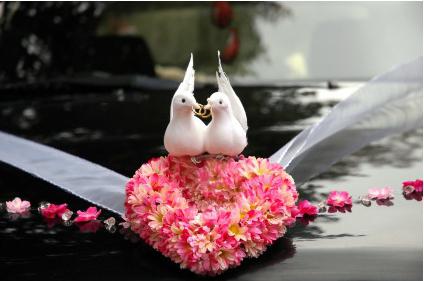 decorazione auto per un matrimonio