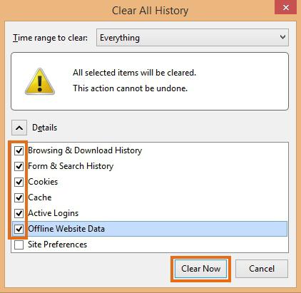come eliminare la cronologia in Mozilla Firefox