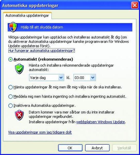 aggiornamento automatico di Windows 7
