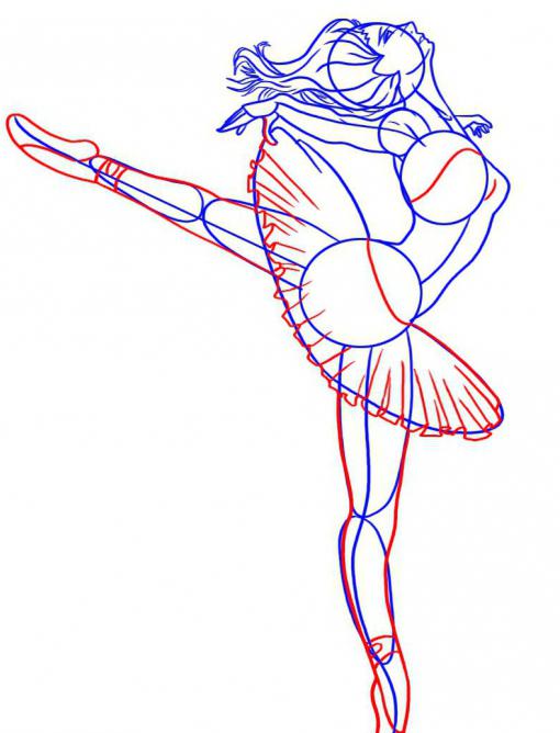 как да нарисувате балерина с молив