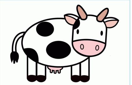 как да нарисувате крава на етапи