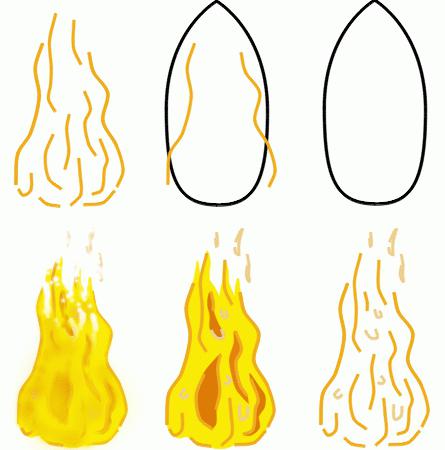 kako crtati vatru s olovkom