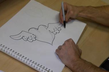 как да нарисувате сърце с молив