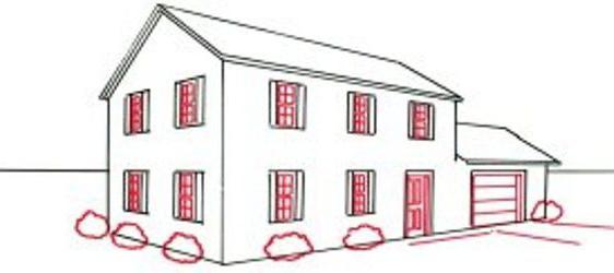 как да нарисувате къща на етапи