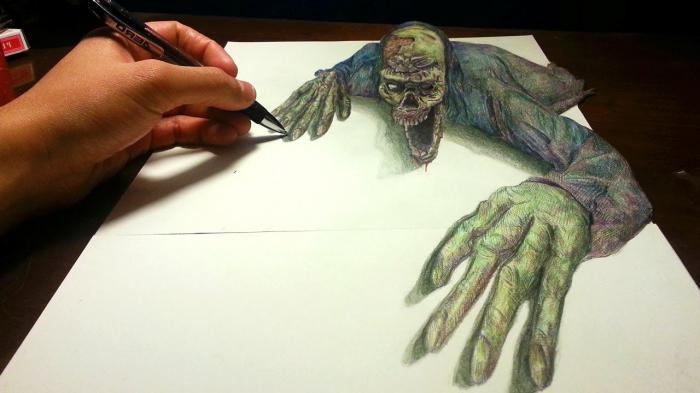 как да нарисувате зомби на етапи