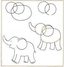 как да нарисувате слон на етапи