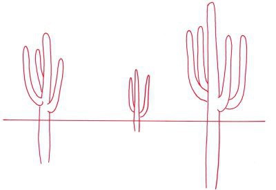 jak kreslit kaktusy v hrnci