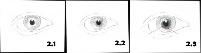 как да нарисувате очи с молив