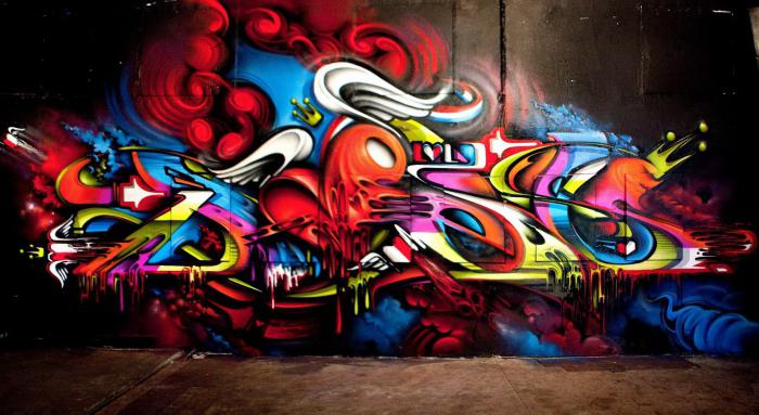 графити на тухлена стена