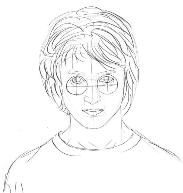 Харри Поттер нацртан оловком