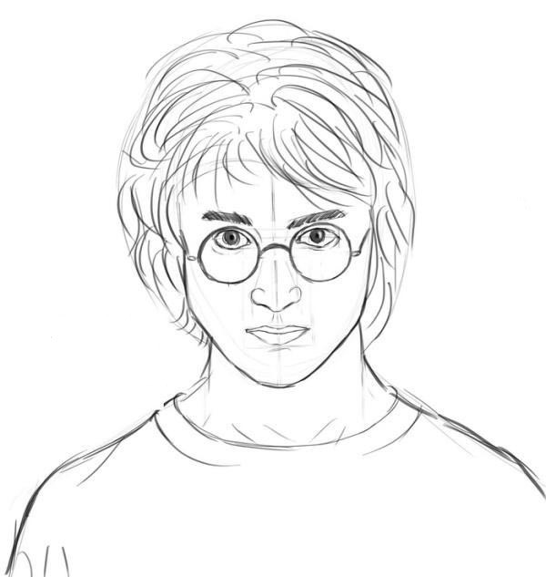 come disegnare Harry Potter passo per passo