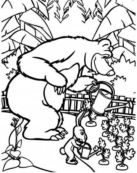 jak narysować machając i niedźwiedzia z kreskówki