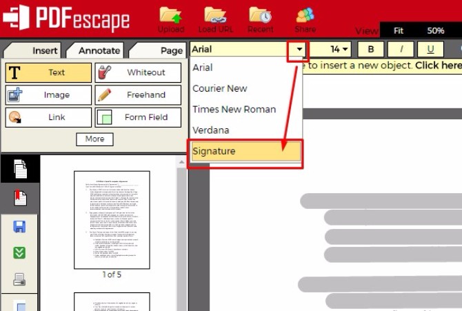 PDFescape онлайн редактор
